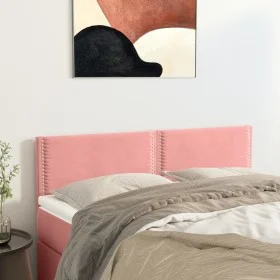 Cabeceros 2 unidades terciopelo rosa 72x5x78/88 cm de , Cabeceros y pies de cama - Ref: Foro24-345943, Precio: 56,66 €, Descu...