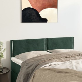 Cabeceros 2 unidades terciopelo verde oscuro 72x5x78/88 cm de , Cabeceros y pies de cama - Ref: Foro24-345941, Precio: 44,83 ...