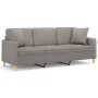 Sofá de 3 plazas con cojines tela gris taupe 180 cm de , Sofás - Ref: Foro24-3200924, Precio: 274,60 €, Descuento: %