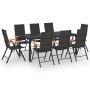 Juego de comedor para jardín 9 piezas negro y marrón de , Conjuntos de jardín - Ref: Foro24-3060087, Precio: 768,66 €, Descue...
