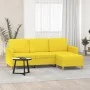 Sofá de 3 plazas con taburete de tela amarillo claro 180 cm de , Sofás - Ref: Foro24-3201197, Precio: 308,07 €, Descuento: %