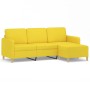 Sofá de 3 plazas con taburete de tela amarillo claro 180 cm de , Sofás - Ref: Foro24-3201197, Precio: 312,81 €, Descuento: %