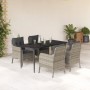 Set comedor de jardín 5 pzas cojines ratán sintético gris claro en Conjuntos de jardín | Comprar online en Foru.es