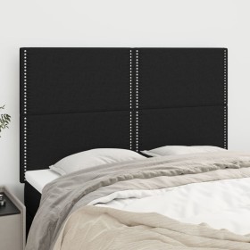 Cabeceros 4 unidades tela negro 72x5x78/88 cm de , Cabeceros y pies de cama - Ref: Foro24-3116192, Precio: 84,10 €, Descuento: %