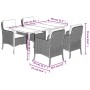 Set comedor de jardín 5 pzas cojines ratán sintético gris claro en Conjuntos de jardín | Comprar online en Foru.es