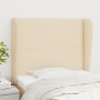 Cabecero con orejas de tela color crema 83x23x118/128 cm de , Cabeceros y pies de cama - Ref: Foro24-3117795, Precio: 75,58 €...