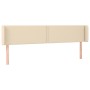 Cabecero de tela color crema 163x16x78/88 cm de , Cabeceros y pies de cama - Ref: Foro24-3118639, Precio: 68,43 €, Descuento: %