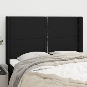 Cabecero con orejas de tela negro 147x16x118/128 cm de , Cabeceros y pies de cama - Ref: Foro24-3119440, Precio: 101,69 €, De...