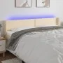 Cream fabric headboard with LED 163x16x78/88 cm by , Headboards and footboards - Ref: Foro24-3123107, Price: 68,55 €, Discoun...