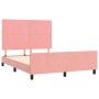 Estructura de cama con cabecero de terciopelo rosa 140x190 cm de , Camas y somieres - Ref: Foro24-3125695, Precio: 206,22 €, ...