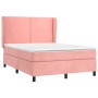 Cama box spring con colchón terciopelo rosa 140x200 cm de , Camas y somieres - Ref: Foro24-3129158, Precio: 479,58 €, Descuen...