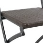 Taburete jardín plegable 2 uds HDPE acero marrón look ratán de vidaXL, Sillas de jardín - Ref: Foro24-44558, Precio: 149,94 €...