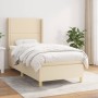 Cama box spring con colchón tela color crema 80x200 cm de , Camas y somieres - Ref: Foro24-3131870, Precio: 337,80 €, Descuen...