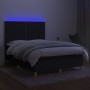 Cama box spring colchón y luces LED tela negro 140x200 cm de , Camas y somieres - Ref: Foro24-3135359, Precio: 484,11 €, Desc...