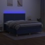 Cama box spring colchón y luces LED tela azul 160x200 cm de , Camas y somieres - Ref: Foro24-3135371, Precio: 536,51 €, Descu...