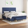 Cama box spring con colchón tela azul 160x200 cm de , Camas y somieres - Ref: Foro24-3137091, Precio: 570,79 €, Descuento: %
