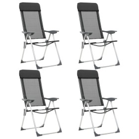 Sillas de camping plegables de aluminio 4 unidades negro de vidaXL, Mobiliario de camping - Ref: Foro24-44308, Precio: 238,03...