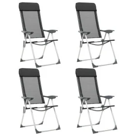 Sillas de camping plegables de aluminio 4 unidades negro de vidaXL, Mobiliario de camping - Ref: Foro24-44308, Precio: 234,82...