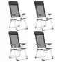 Sillas de camping plegables de aluminio 4 unidades negro de vidaXL, Mobiliario de camping - Ref: Foro24-44308, Precio: 234,82...