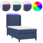 Cama box spring colchón y luces LED tela azul 80x200 cm de , Camas y somieres - Ref: Foro24-3138195, Precio: 348,42 €, Descue...