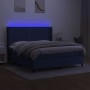 Cama box spring colchón y luces LED tela azul 160x200 cm de , Camas y somieres - Ref: Foro24-3138251, Precio: 534,42 €, Descu...