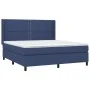 Box spring bed mattress and LED lights blue fabric 160x200 cm by , Beds and slatted bases - Ref: Foro24-3138251, Price: 529,3...