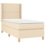 Cama box spring colchón y luces LED tela crema 80x200 cm de , Camas y somieres - Ref: Foro24-3138754, Precio: 343,85 €, Descu...