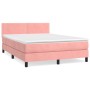 Cama box spring con colchón terciopelo rosa 140x200 cm de , Camas y somieres - Ref: Foro24-3141250, Precio: 403,87 €, Descuen...