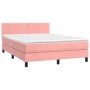 Cama box spring con colchón terciopelo rosa 140x200 cm de , Camas y somieres - Ref: Foro24-3141250, Precio: 403,87 €, Descuen...