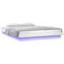 Estructura de cama con LEDs madera maciza blanca 150x200 cm de , Camas y somieres - Ref: Foro24-819978, Precio: 177,64 €, Des...