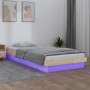 Estructura de cama con LED madera maciza 90x190 cm de , Camas y somieres - Ref: Foro24-820002, Precio: 118,12 €, Descuento: %