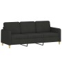 Sofá de 3 plazas de tela negro 180 cm de , Sofás - Ref: Foro24-359490, Precio: 376,35 €, Descuento: %