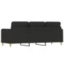 Sofá de 3 plazas de tela negro 180 cm de , Sofás - Ref: Foro24-359490, Precio: 367,38 €, Descuento: %