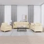 Sofa set with cushions 3 pieces cream fabric by , Sofas - Ref: Foro24-3202072, Price: 624,53 €, Discount: %