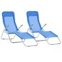 Klappbare Sonnenliegen 2 Einheiten aus blauem Textilene von vidaXL, Liegen - Ref: Foro24-44337, Preis: 128,11 €, Rabatt: %