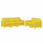 Juego de sofás con cojines 2 piezas tela amarillo claro de , Sofás - Ref: Foro24-3202123, Precio: 462,22 €, Descuento: %