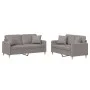 Juego de sofás con cojines 2 piezas tela gris taupe de , Sofás - Ref: Foro24-3202109, Precio: 429,04 €, Descuento: %