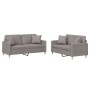 Juego de sofás con cojines 2 piezas tela gris taupe de , Sofás - Ref: Foro24-3202109, Precio: 435,62 €, Descuento: %