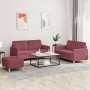 Juego de sofás con cojines 3 piezas tela rojo tinto de , Sofás - Ref: Foro24-3202100, Precio: 462,66 €, Descuento: %