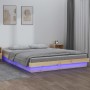 Estructura de cama con LED madera maciza 120x200 cm de , Camas y somieres - Ref: Foro24-819967, Precio: 134,62 €, Descuento: %