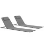 Estera de playa plegable 2 unidades acero y tela gris de vidaXL, Tumbonas - Ref: Foro24-44330, Precio: 54,67 €, Descuento: %