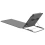 Estera de playa plegable 2 unidades acero y tela gris de vidaXL, Tumbonas - Ref: Foro24-44330, Precio: 42,20 €, Descuento: %