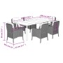 Set comedor jardín 7 pzas y cojines ratán sintético gris claro en Conjuntos de jardín | Comprar online en Foru.es