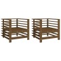 Sillones de jardín 2 unidades madera maciza pino marrón miel de , Sofás modulares de exterior - Ref: Foro24-825628, Precio: 1...