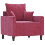 Sillón de terciopelo rojo tinto 60 cm de , Sofás - Ref: Foro24-359287, Precio: 140,76 €, Descuento: %