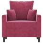 Sillón de terciopelo rojo tinto 60 cm de , Sofás - Ref: Foro24-359287, Precio: 140,76 €, Descuento: %