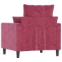 Sillón de terciopelo rojo tinto 60 cm de , Sofás - Ref: Foro24-359287, Precio: 140,76 €, Descuento: %