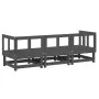 Garden furniture set 3 pieces solid gray pine wood by , Modular outdoor sofas - Ref: Foro24-825417, Price: 185,76 €, Discount: %