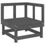 Gartenmöbel-Set 3-teilig aus massivem grauem Kiefernholz von , Modulare Sofas für den Außenbereich - Ref: Foro24-825417, Prei...