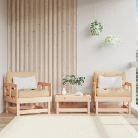 Garden armchairs 2 units solid pine wood by , Modular outdoor sofas - Ref: Foro24-825387, Price: 92,15 €, Discount: %